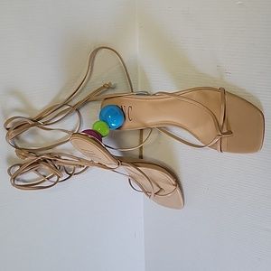 NWOT INC ankle-wrap sandals with novelty heels